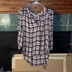 Good condition matron and white checked blouse size XL